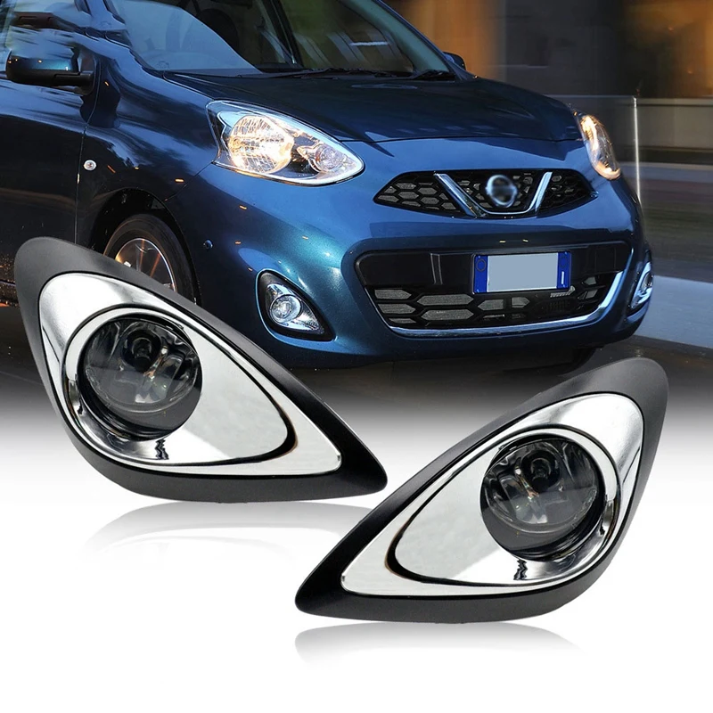 

Driving Fog Lights Lamps Assembly With 12V Halogen Bulbs & Switch For Nissan Micra March K13 2010-2013 Accessories