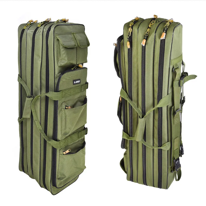 Three-layer Multi-function Foldable Fishing Pole Storage Bag Gear Organizer Backpack Accessories | Спорт и развлечения