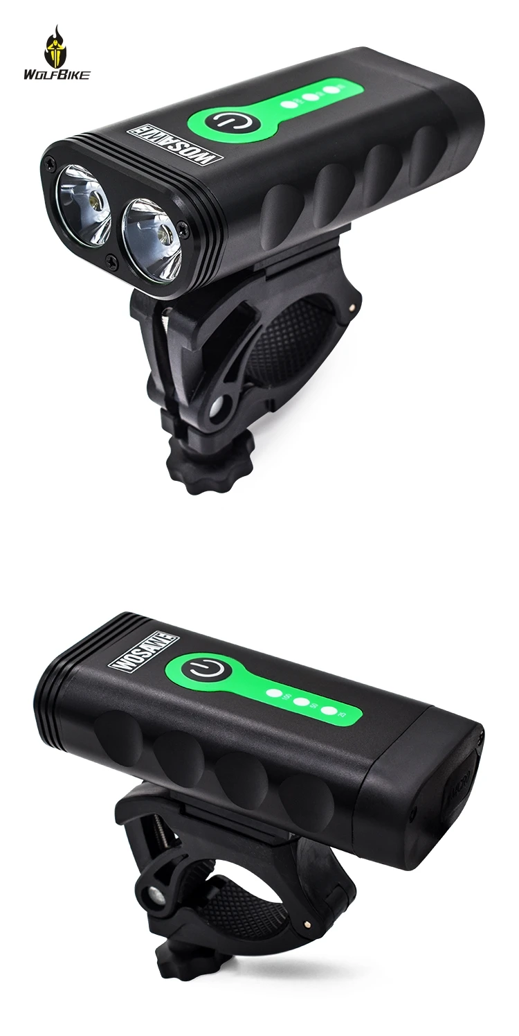Wolfbike велосипедные фонари светодиодный Мощный встроенный аккумулятор USB Перезаряжаемый 5 режимов Ночная езда на велосипеде кемпинг походные фонари