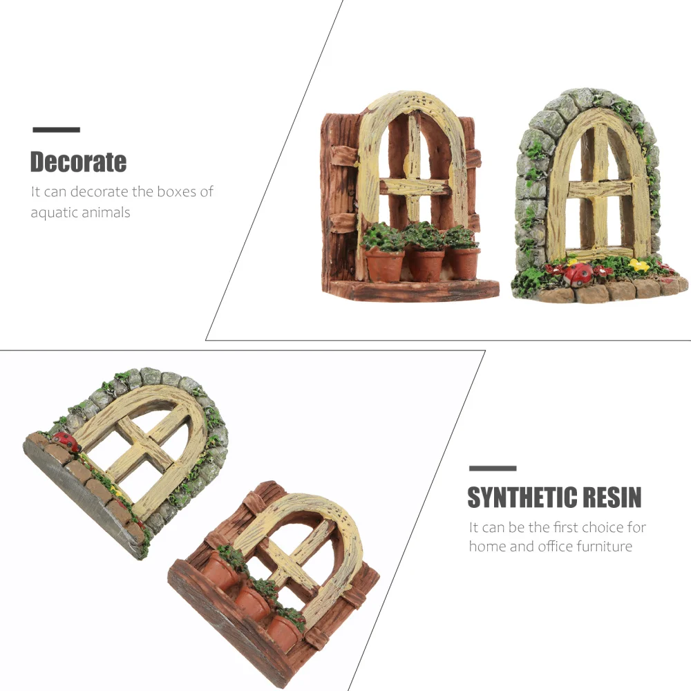 

2pcs Aquarium Adornment Decorative Landscape Ornament Wall Model Craft