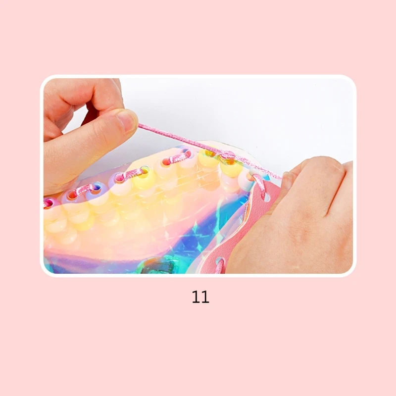 

1 Set Colorful Assembled Beaded Crossbody Bag DIY Material Kit Handmade Art Crafts Accessories Child Early Education Toy