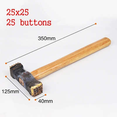 wood handle 25x25 Сплав молоток размер 25x25/16x16/9x16 Кнопка кувалда молоток с деревянной ручкой сколов бит для камня, цемента бетона - Цвет: wood handle 25x25