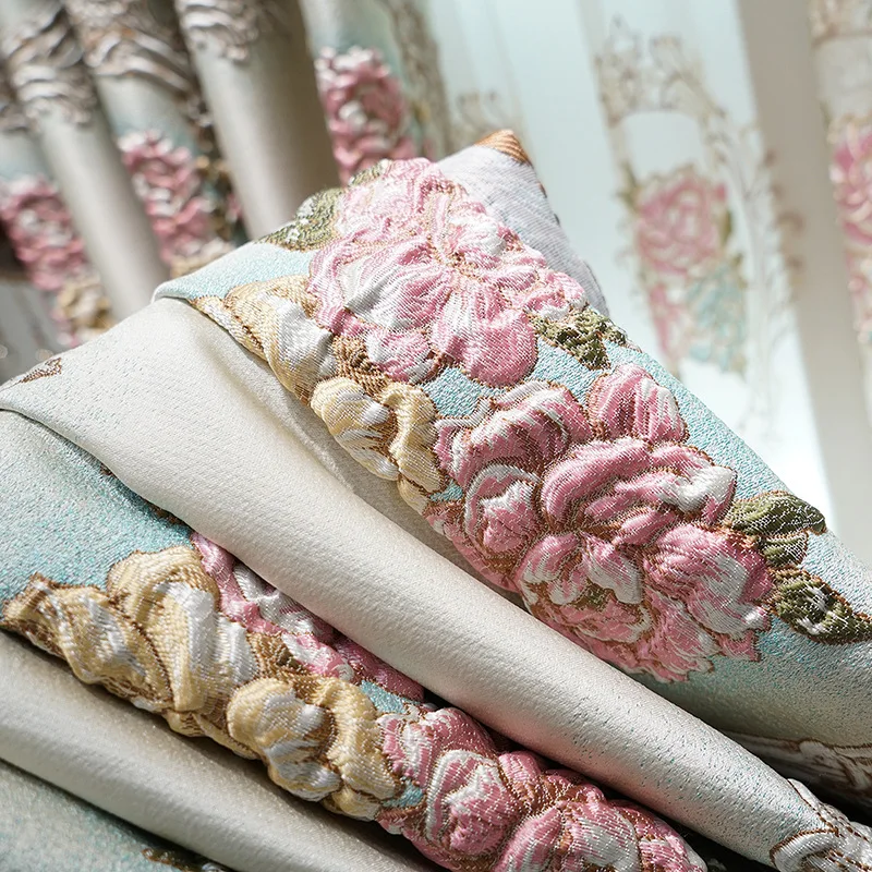 Европейские Романтические Роскошные рельефные занавески для виллы