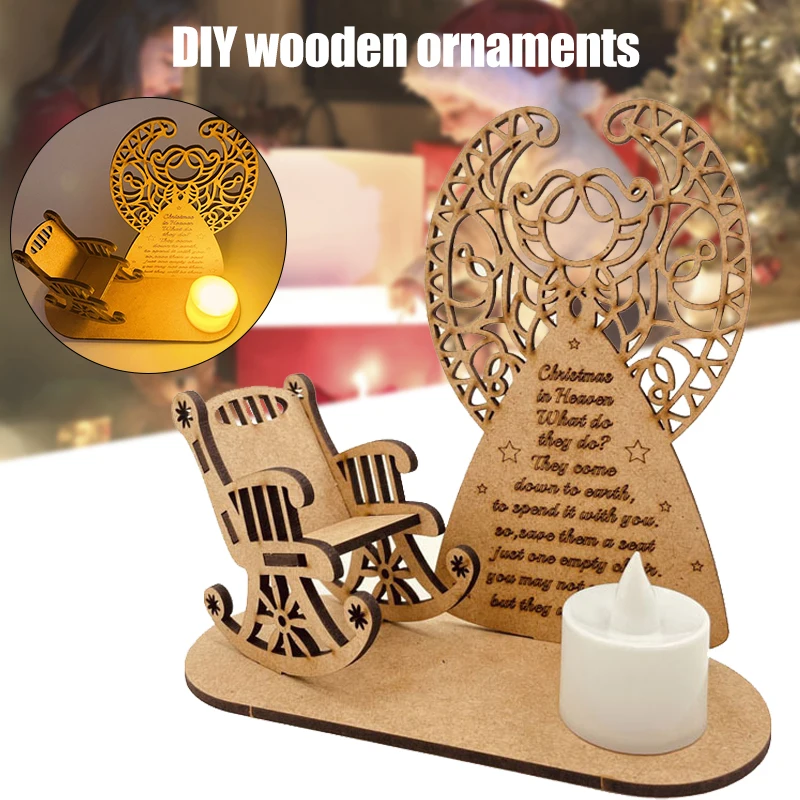 

Рождественский деревянный ночник с орнаментом, портативный резной Настольный светильник, декоративный для спальни, гостиной, Новогодние, ...