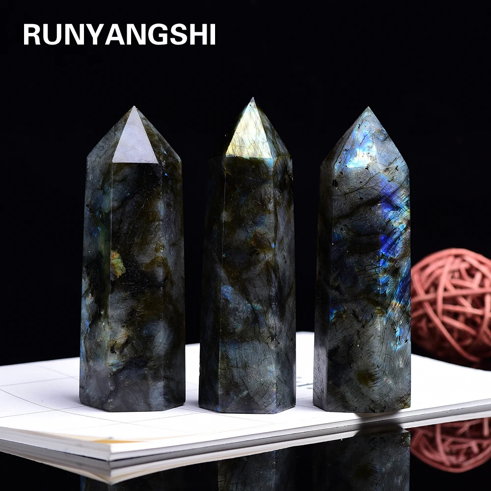 Натуральный лабрадор фелдспар Runyangshi 1 шт. точечные лечебные камни для аквариума