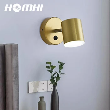 Mini Nordic Gold Wall Lights Bedside Antique Wall Lamp Modern Indoor Lighting Fixture Bathroom with Switch Lampara HWL-064