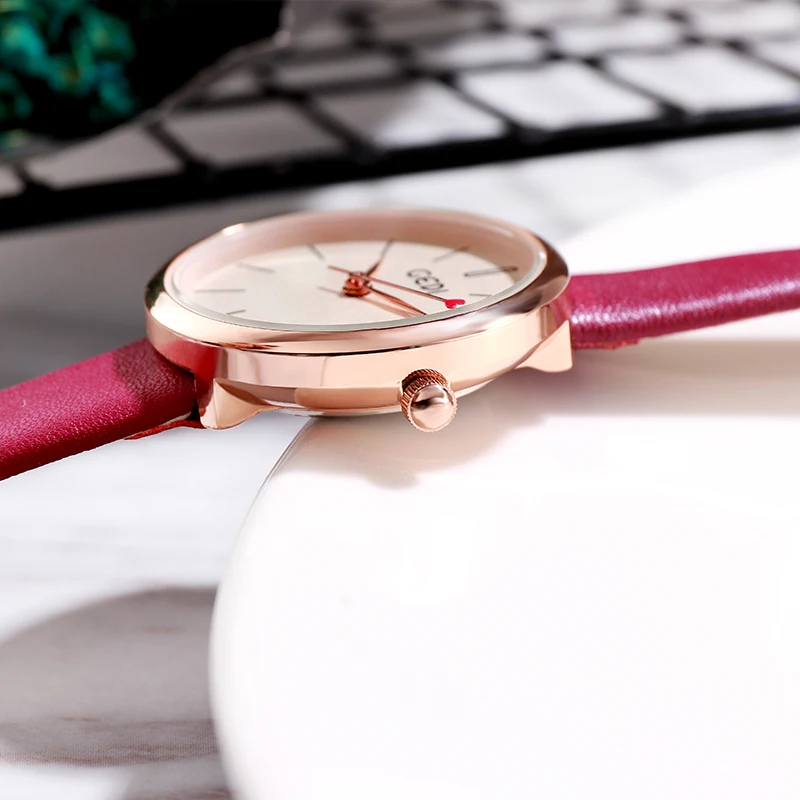 GEDI Лидирующий бренд женские часы кожаные кварцевые простые тонкие Повседневные