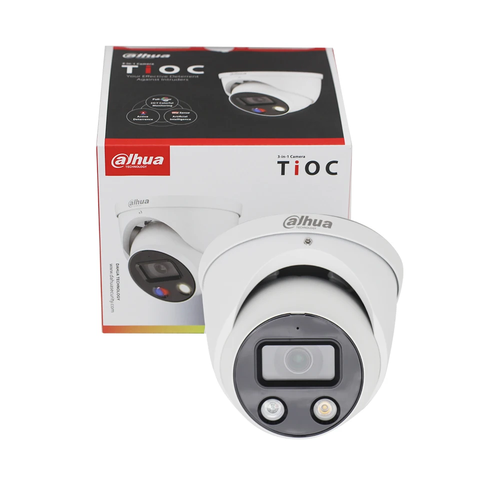 IPC-HDW3549H-AS-PV 5MP Dahua Полноцветная активная угроза фиксированной фокусной сетевая камера с встроенным микрофоном и динамиком.