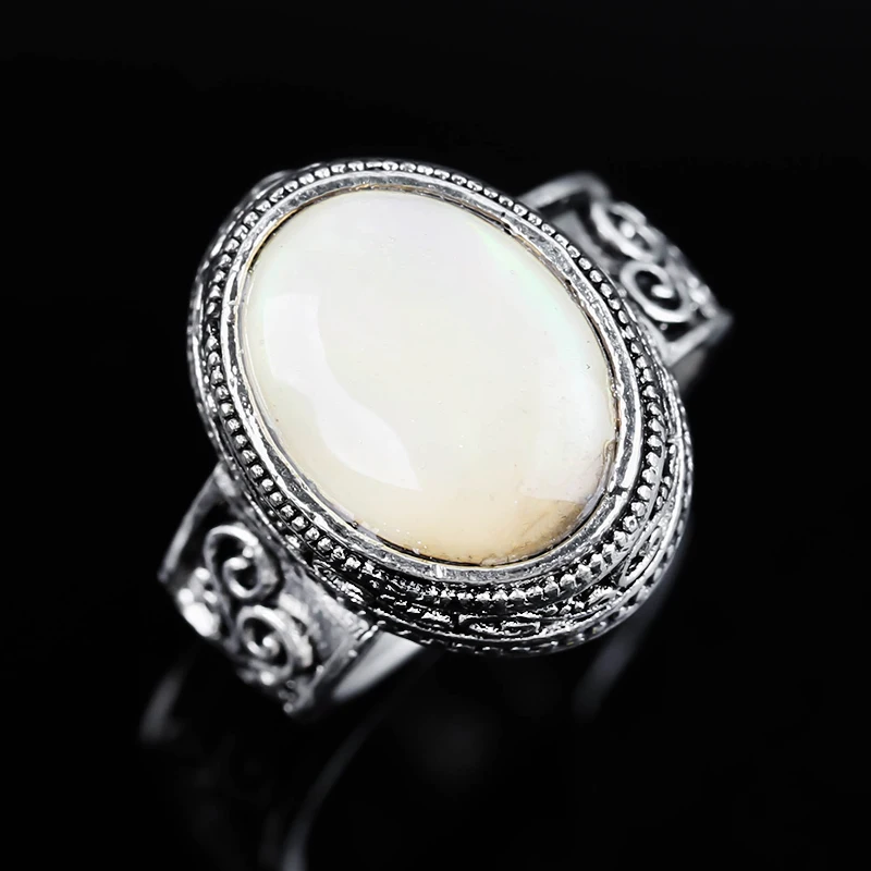 Роскошные брендовые богемные античные индийские лунные белые кольца винтажное