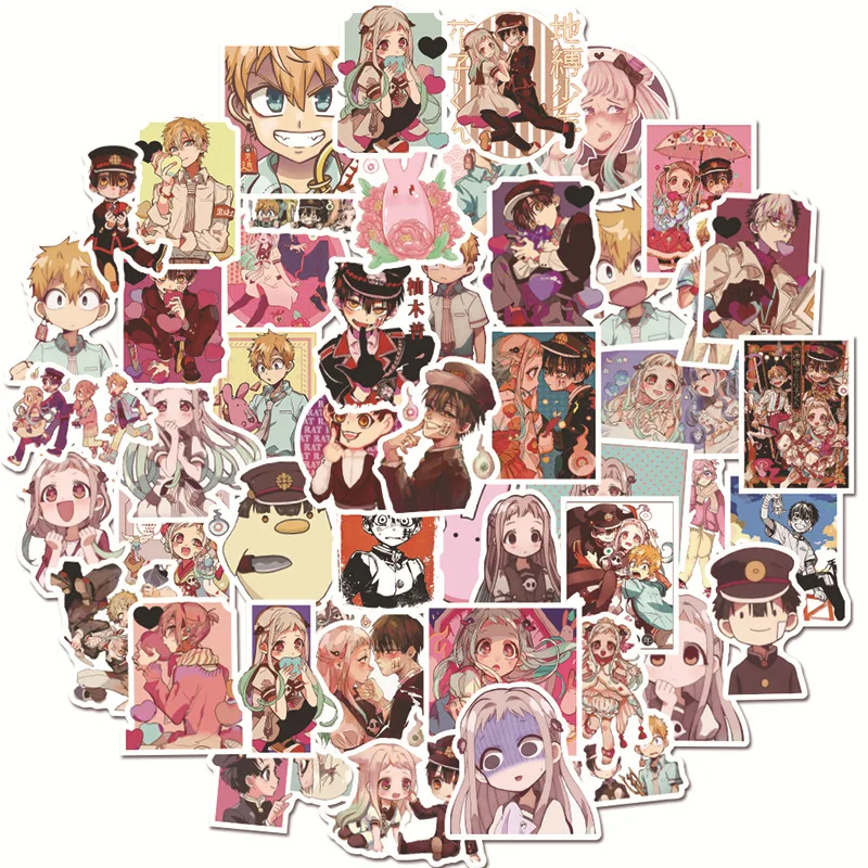 Pegatina de Hanako Kun de Anime japon&eacute;s, adhesivo para &aacute;lbum de recortes, Maleta, nevera, diario, Cosplay, grafiti, pegatina para ni&ntilde;os, 50 Uds.-1