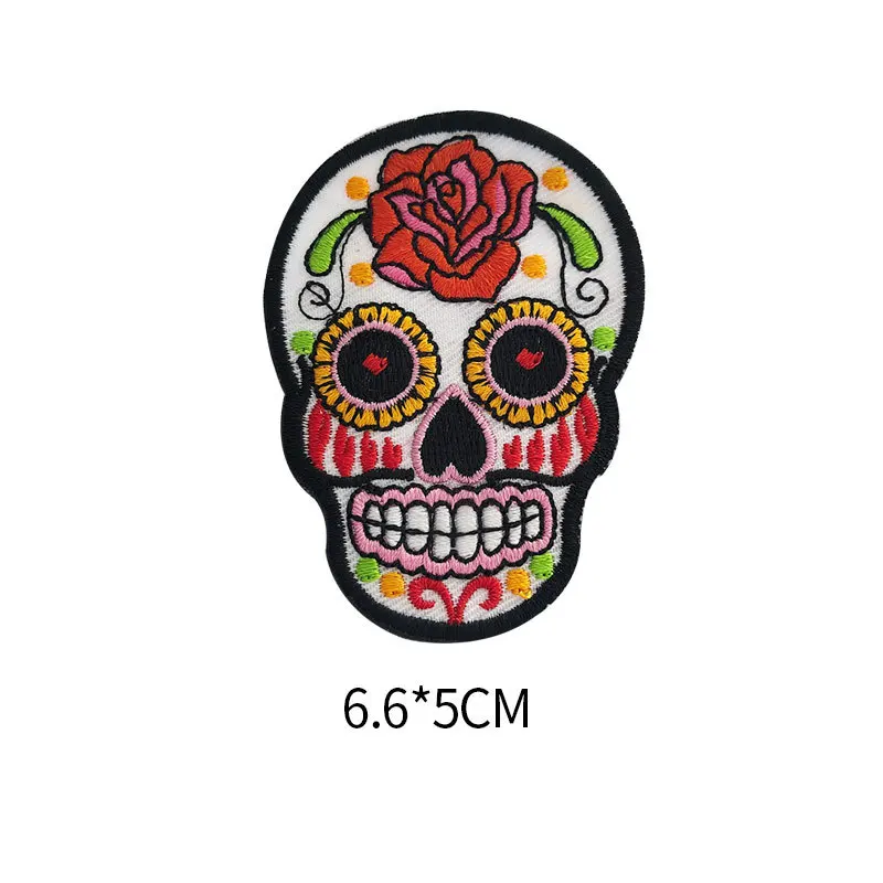 Череп цветок цветочный паук супер герои нашивки аниме Ткань стикер значок