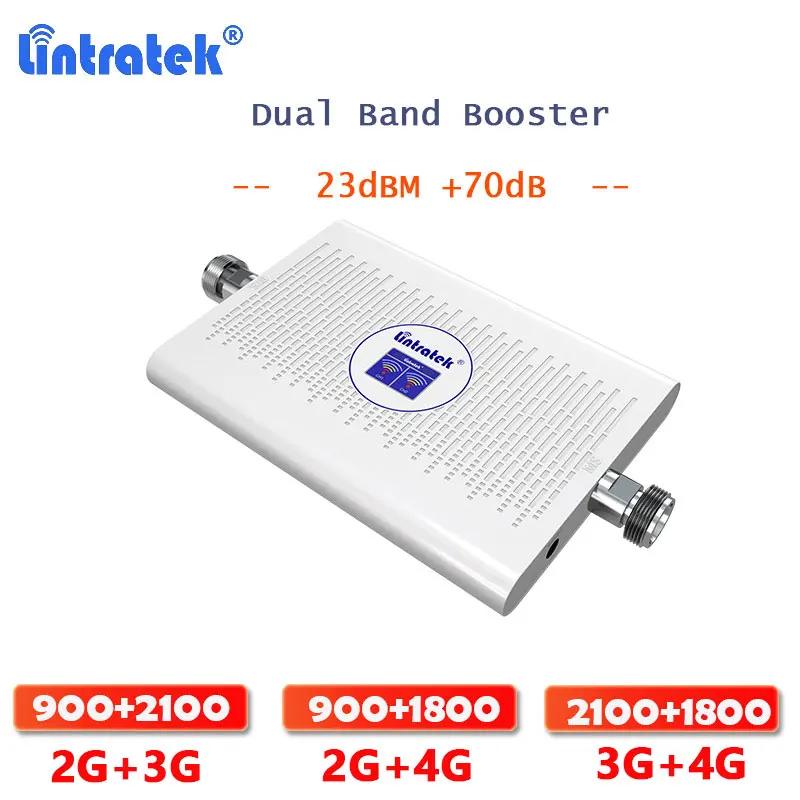 Усилитель сигнала Lintratek 2G 3G / 4G GSM WCDMA DCS 1800 двухдиапазонный усилитель сотовой связи