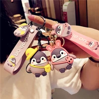 cute cartoon penguin keychain student schoolbag pendant couple men car keychain keyring ring girl decoration accessories gift