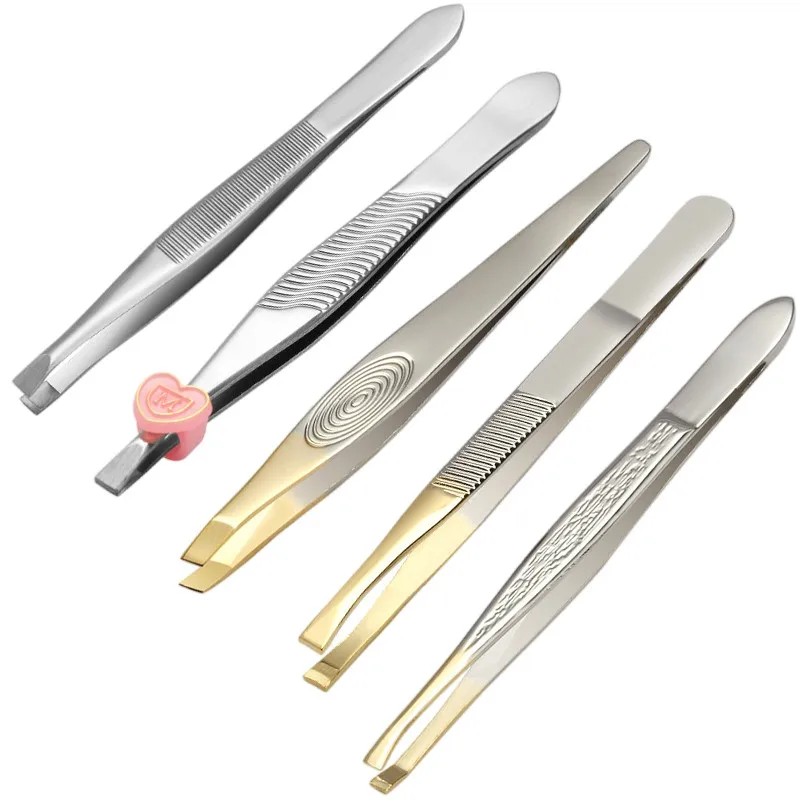 Пинцет для бровей из нержавеющей стали красивый зажим с косым наконечником