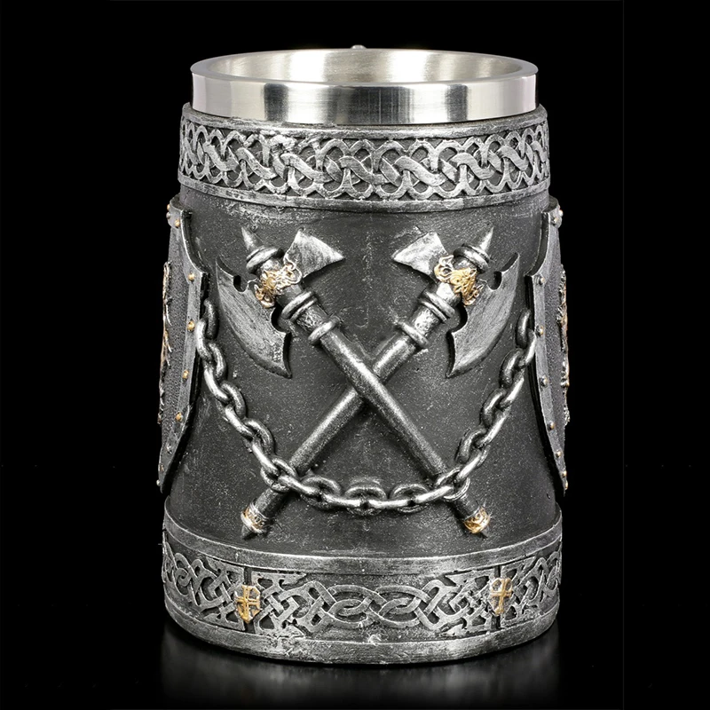 Креативная пивная кружка кружка-топор с Львом 3d кружки из смолы и нержавеющей