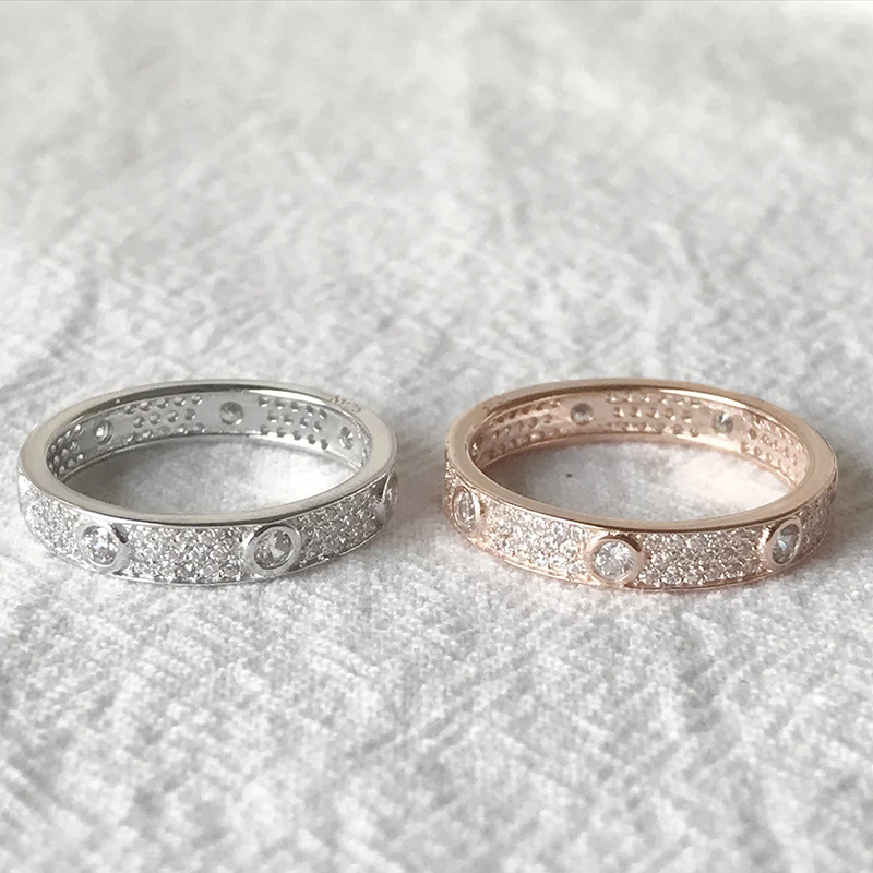 Новый дизайн OL Стиль 925 Стерлинговое серебро белый CZ Ювелирные Кольца для женщин