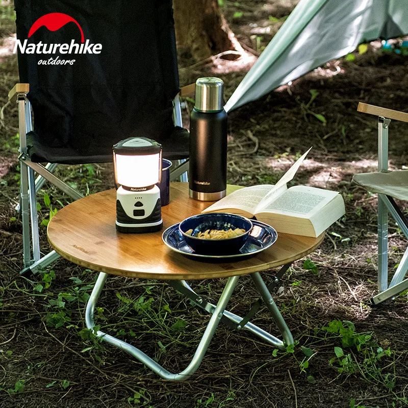 Naturehike открытый кемпинг складной бамбуковый круглый стол мини Пикник барбекю