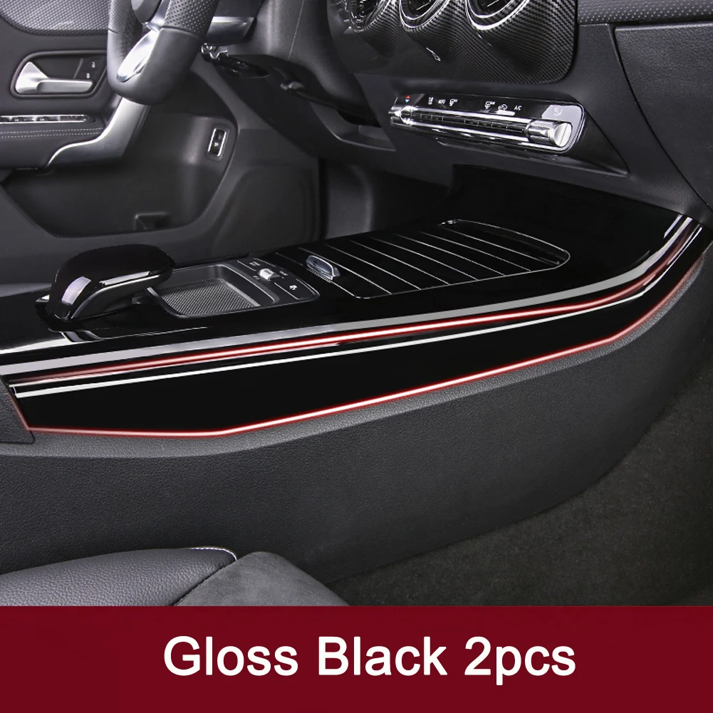 Gloss Black Для Mercedes Benz A Class W177 V177 A180 A200 A220 A250+ панель для центральной консоли автомобиля, Боковое покрытие, декоративные полоски, наклейка - Название цвета: Gloss Black