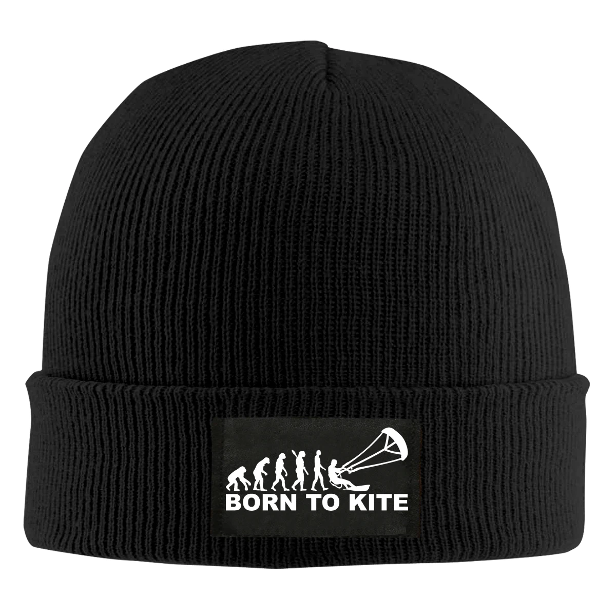 

Born To Kitesurf Beanie Hats For Men Women With Designs Winter Slouchy Knit Skull Cap