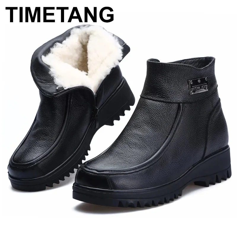 Женские зимние ботильоны на танкетке из натуральной шерсти молнии | Обувь