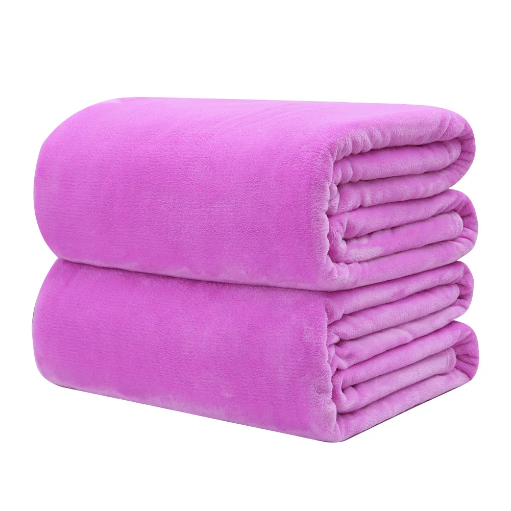 Новое однотонное теплое фланелевое одеяло для дома плюшевое Флисовое кровати