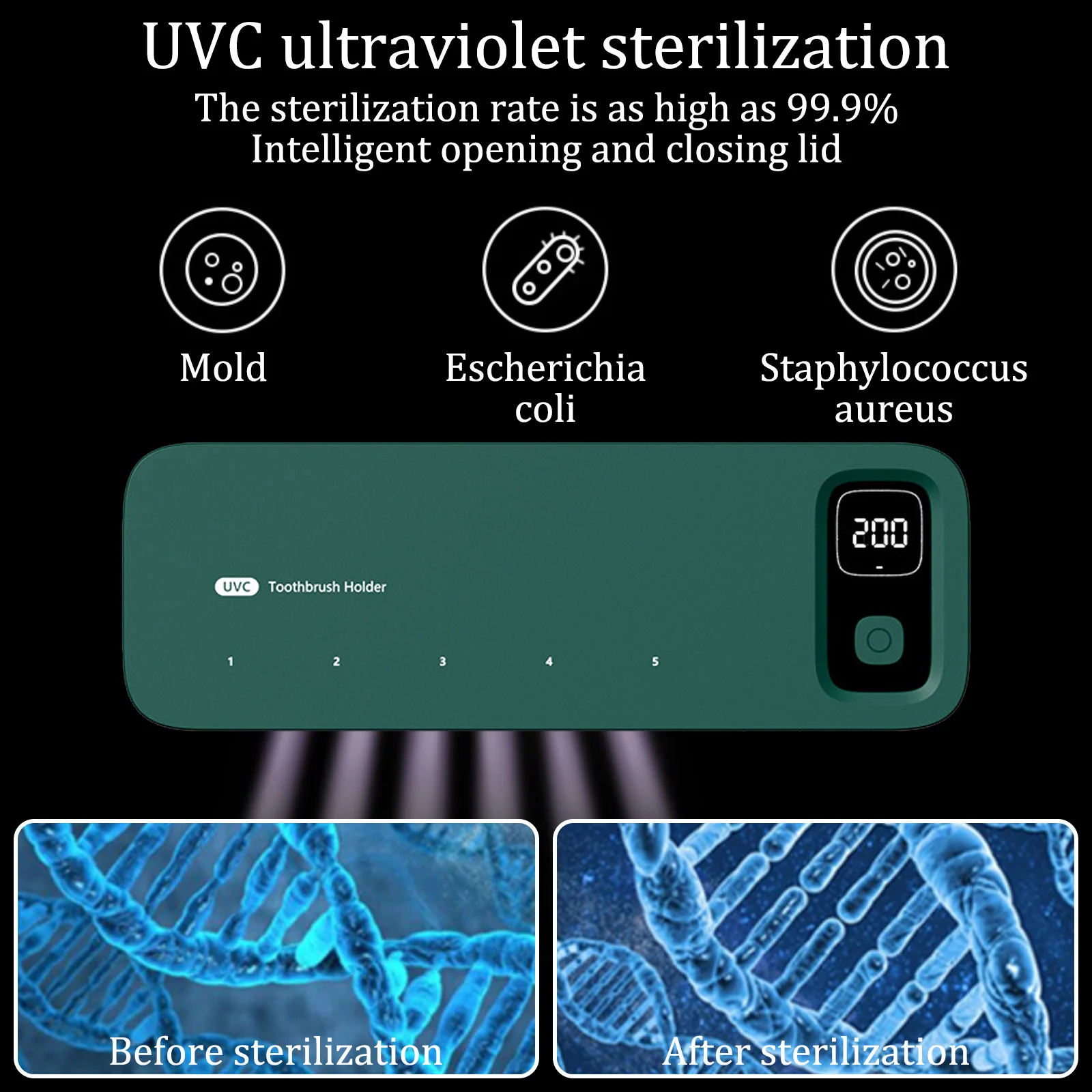 УФ стерилизатор зубных щеток настенный Быстросохнущий перезаряжаемый держатель