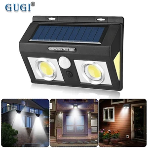 25375062 светодиодный COB Открытый Солнечный садовый светильник Водонепроницаемый движения Сенсор светодиодный Солнечный настенный светильник безопасности светильник ing для внутреннего двора