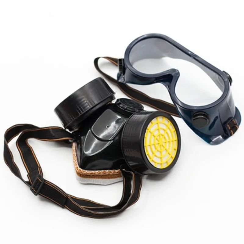 Half-face Gas Respirator Masks with Work Glasses Chemical Anti Particles Painting Industrial Cartridges Safety Protection Mask | Красота и
