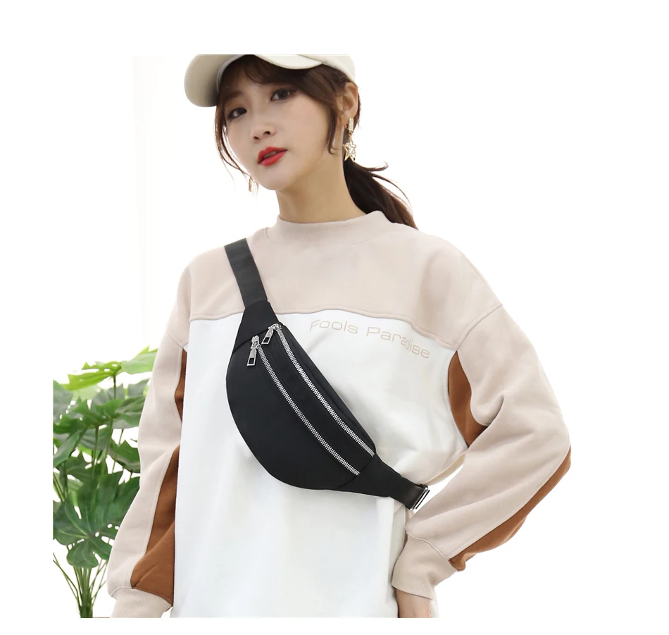 

9152 New Women Waist Bags Ladies Fashion Bum Bag Travel Crossbody Chest Bags Unisex Hip Bag