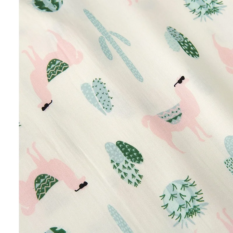 Весенние женские пижамные комплекты из вискозы с принтом верблюжьей дезерты