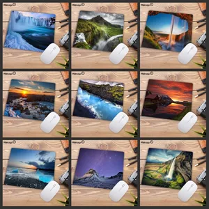 Удобный небольшой коврик для мыши Mairuige с изображением гор и реки, игровой коврик для мыши, размер 18x22 см, резиновый коврик для мыши