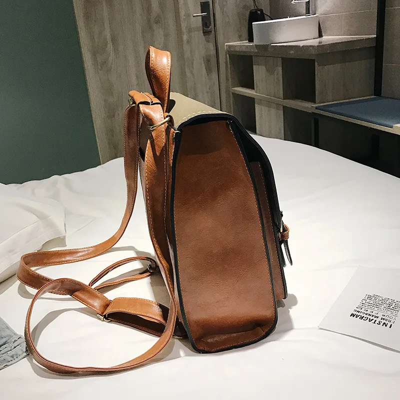 Сумка на плечо женская в стиле ретро простой кожаный ранец английском для