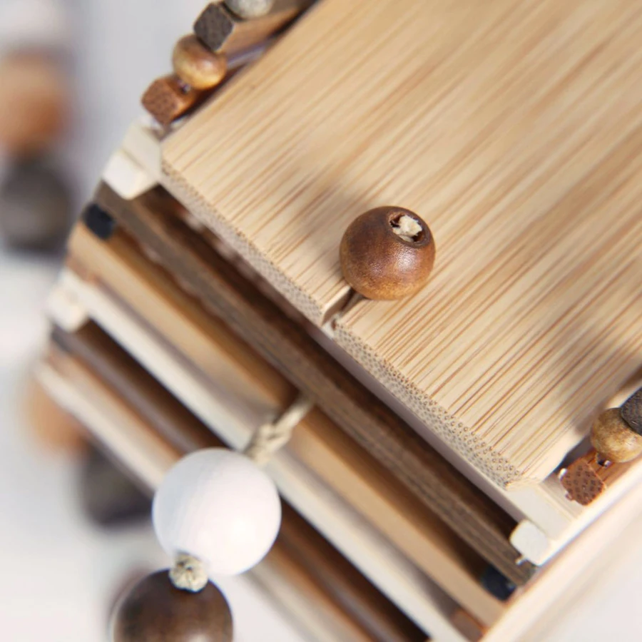 

Casual Bamboo Beach Bag Women 2020 Summer New Hand Woven Hollow Out Round Straw Handbag Ladies Retro Wooden Basket Bags Holiday