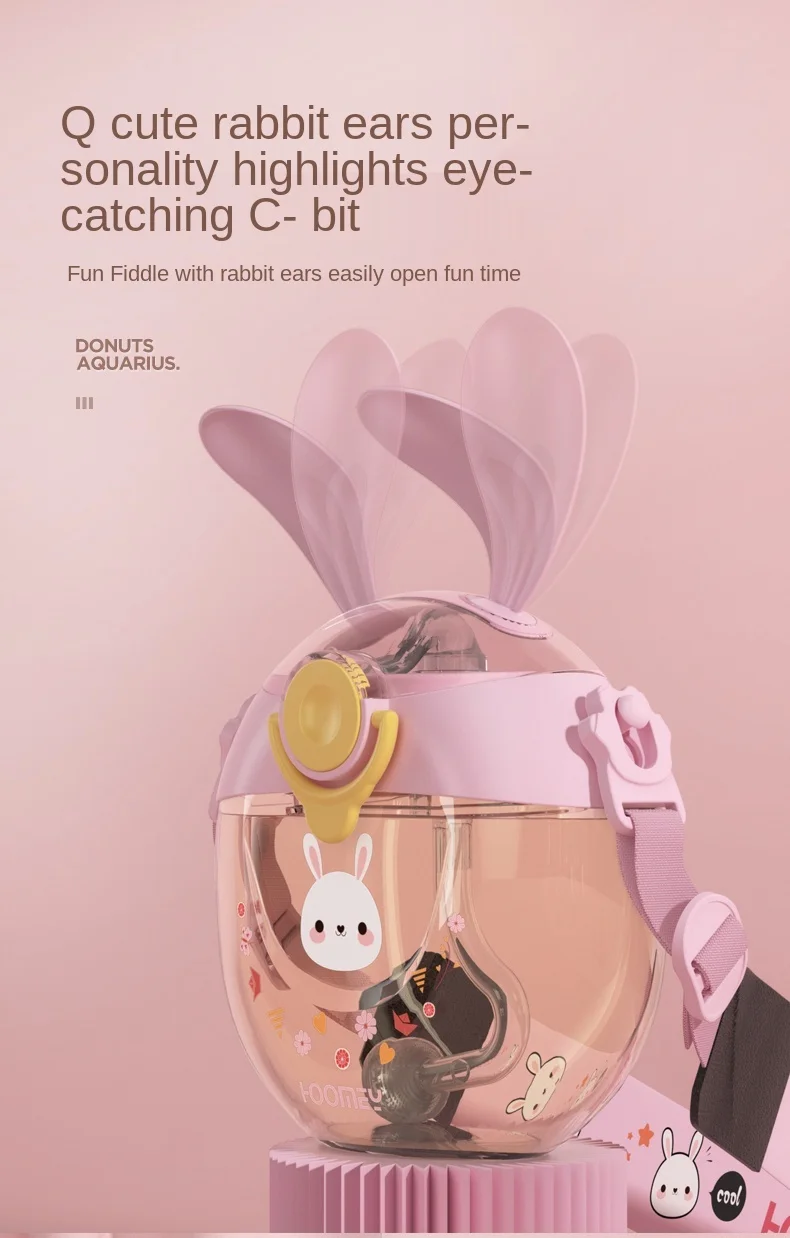 

zq Children's Straw Cup Water Cup PPSU Summer Girls' Cup Girls' School Water Bottle