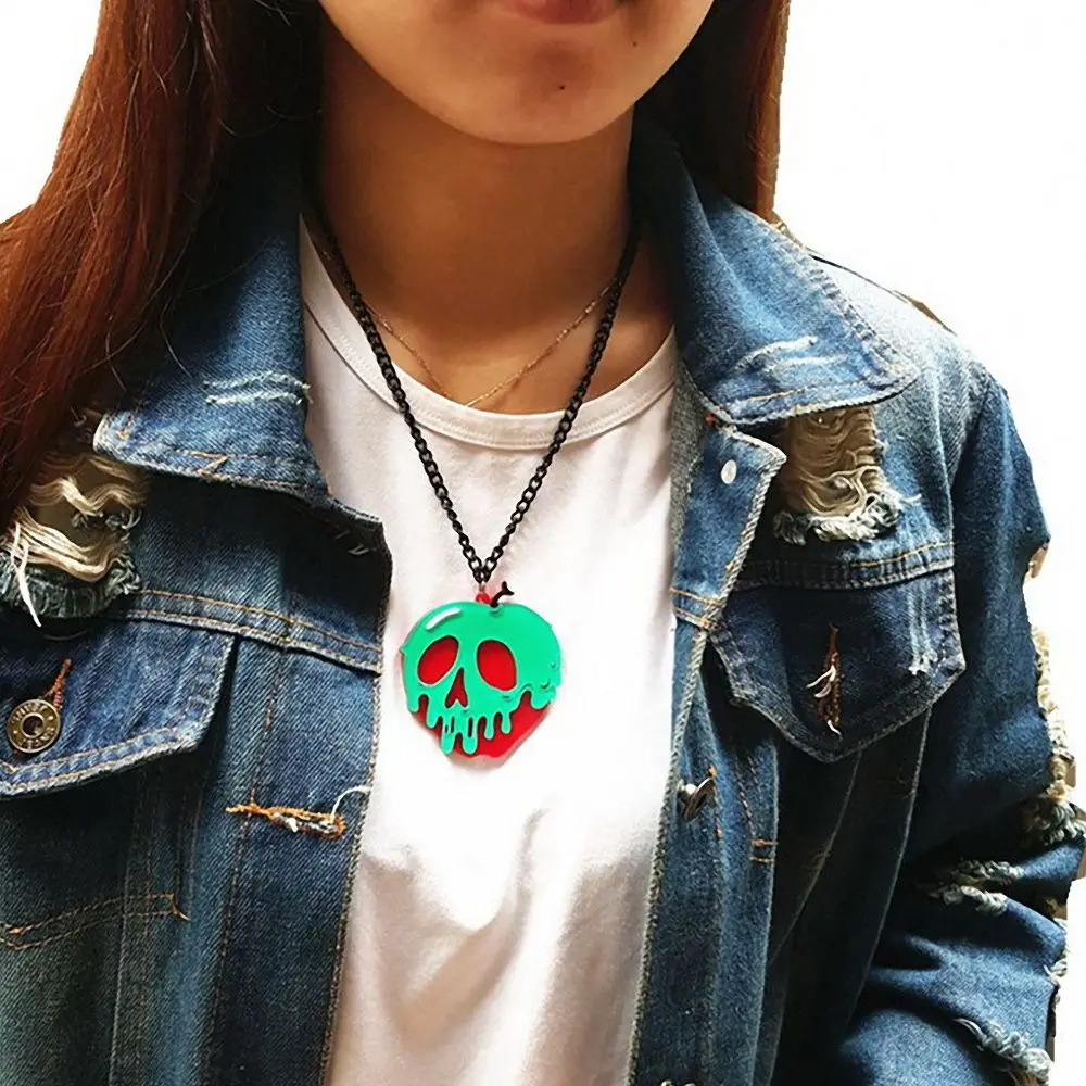 1 шт. креативное Чернильное ожерелье с кулоном-яблоком преувеличенная