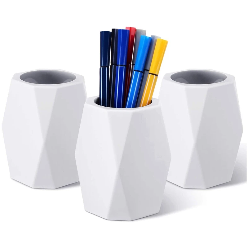 

3 Pieces Silicone Pencil Holder Pen Cup Makeup Brush Holder Desktop Stationery Organizer Pen Container