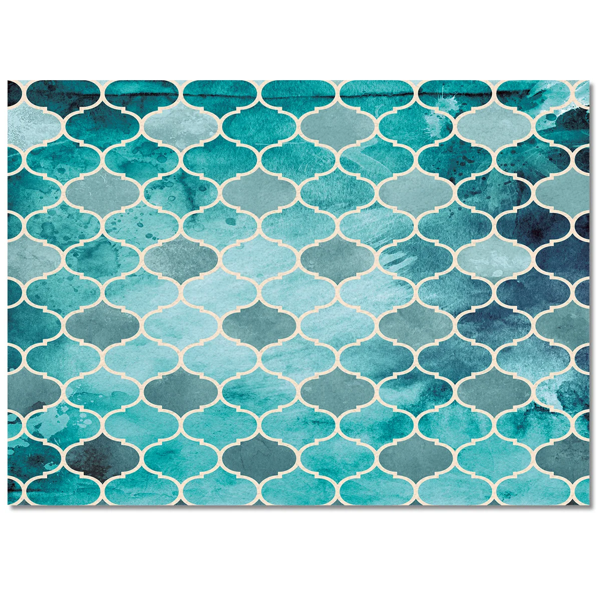 Марокканская зеленая Геометрическая искусственная кожа для гостиной спальни