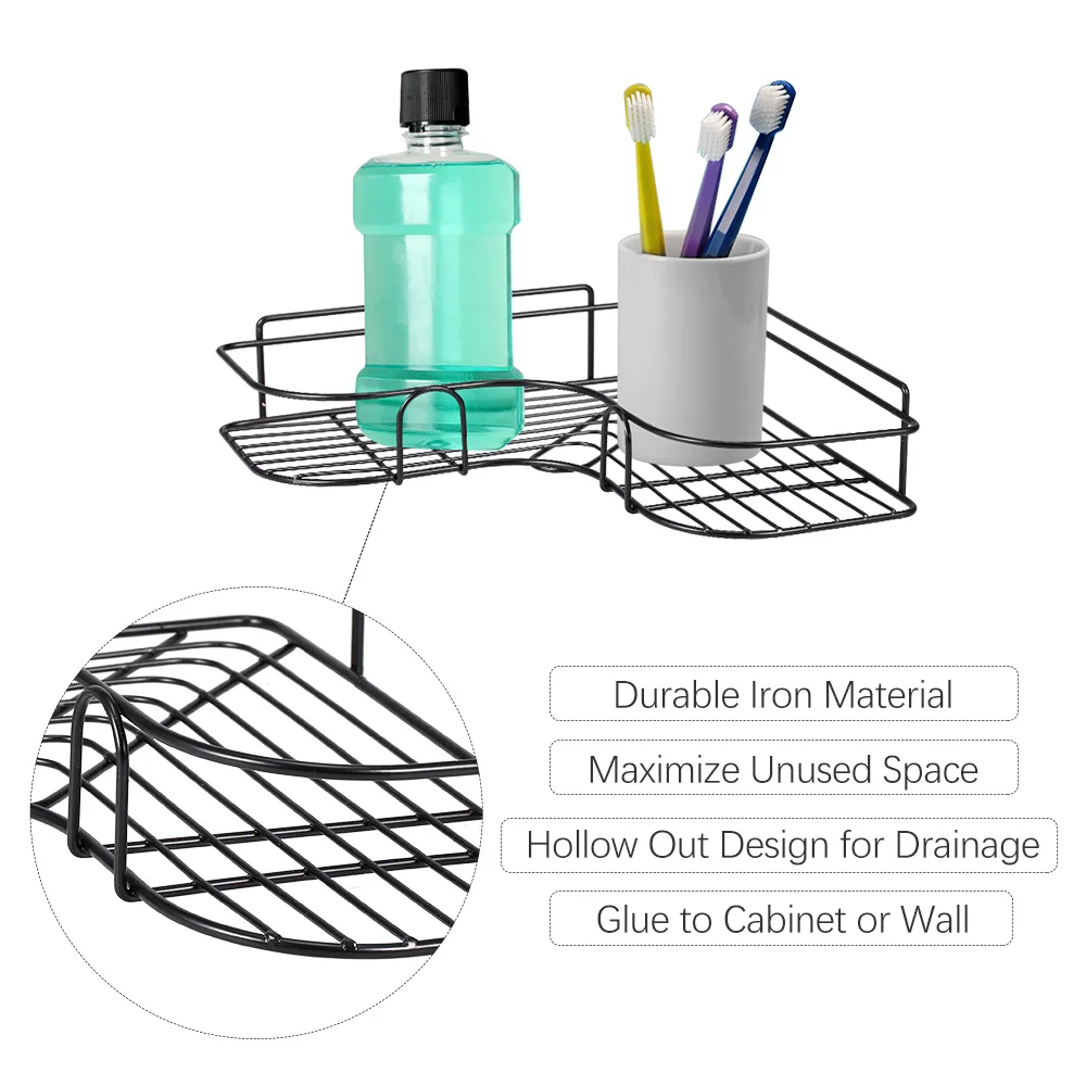 Железная полка для ванной органайзер пристегивающаяся угловая душа настенный