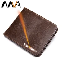 mva man wallet high quality wallets male short blocking rfid genuine leather wallet men purse luxury engraved credit cards 7101