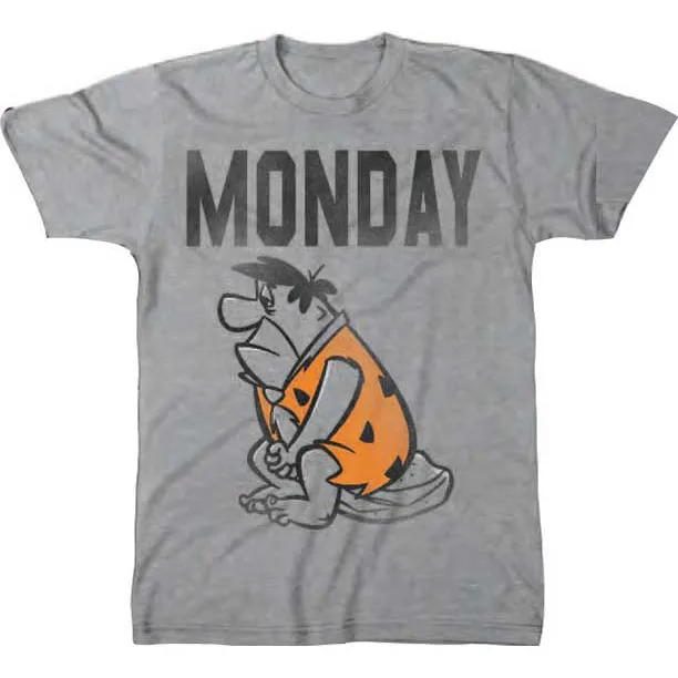 Возьмите забавная футболка для мужчин новинка Flintstones на понедельник| |