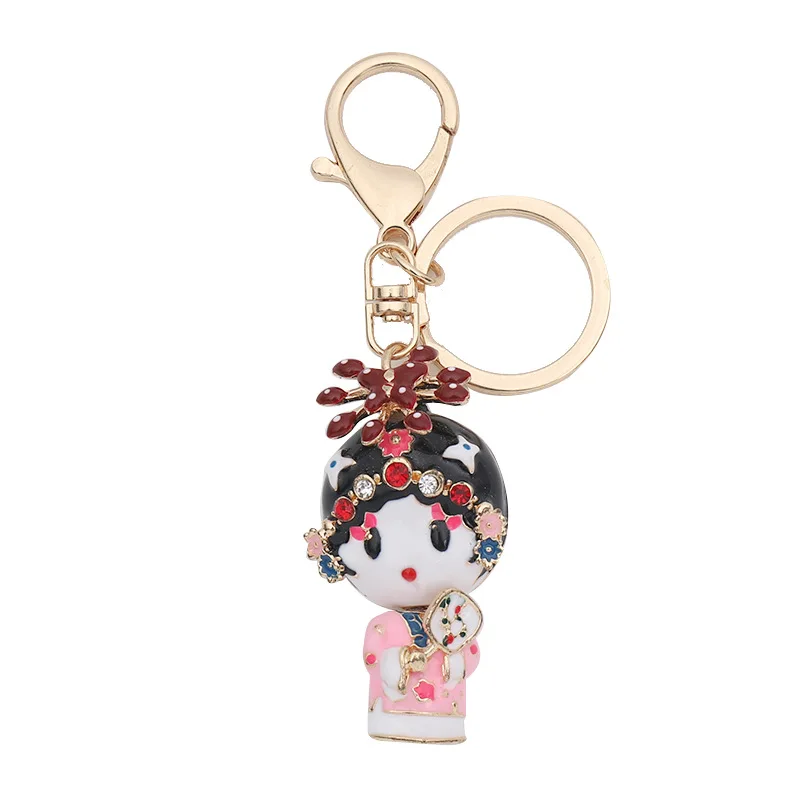 

New creative Chinese style Peking Opera Huadan Xiaosheng character keychain Valentine's Day ancient style small gift car pendant