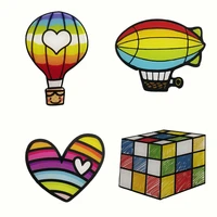 colorful shirt brooch for women cartoon acrylic lapel pins hot air balloon heart magic cube badges colthes hat pin jewelry gift