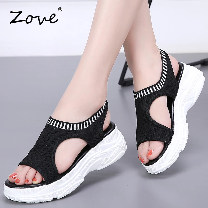 Женские босоножки на платформе ZOVE летние дышащие Босоножки с открытым носком