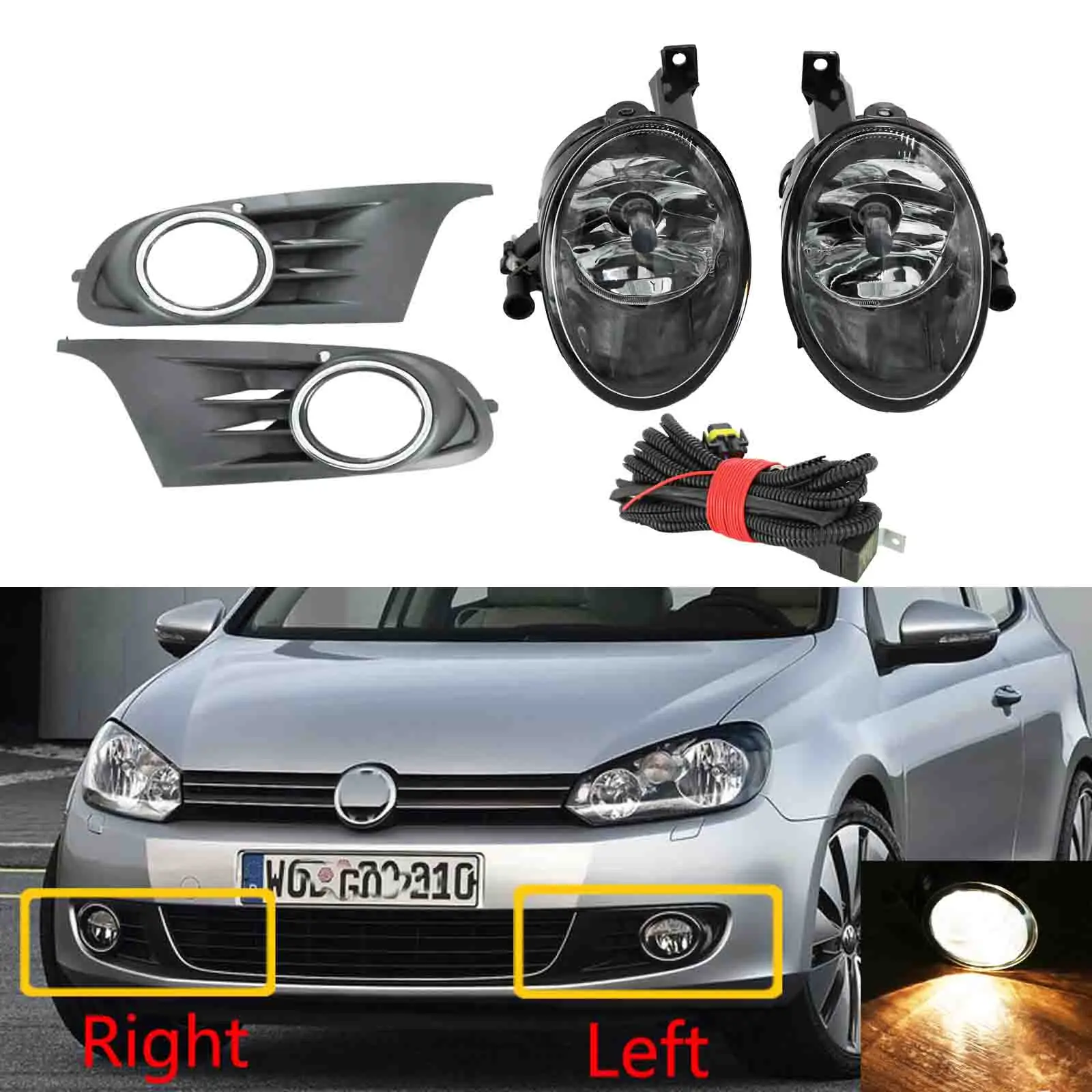 Передсветильник противотуманная фара в сборе для VW Golf 6 MK6 2009 2010 2011 2012 2013