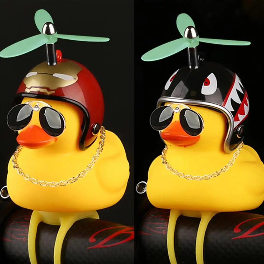 1Pc Luminous Standing Duck with Helmet Broken Wind Small Yellow Road Bike Motor Riding Cycling/Home Decor Figurines | Дом и сад