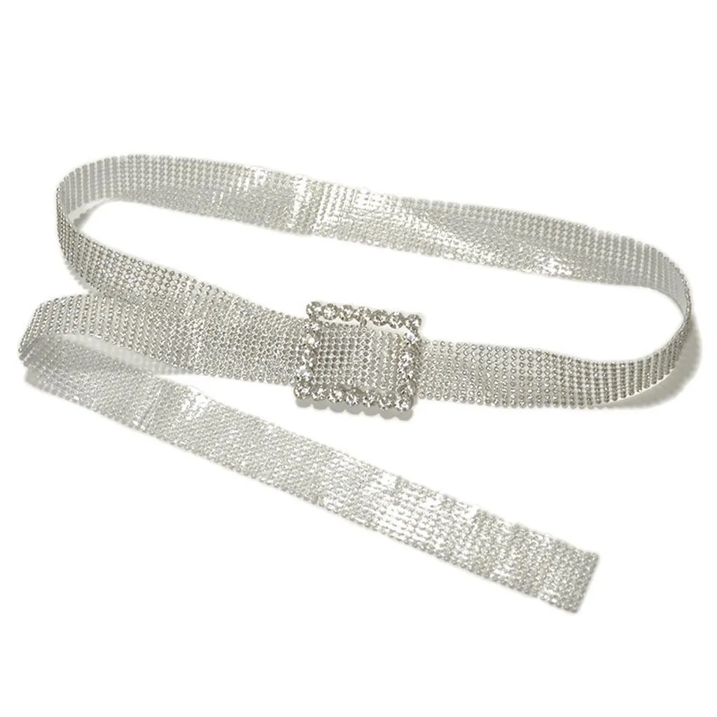 

Women Dress Belt Full Rhinestone luxurious Shiny Waistband Party chain belt Slim fit Metal waist chain decoration accesorios