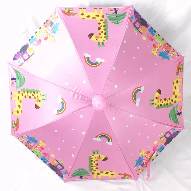 New children's umbrellas long curve handle transparent rain umbrella for kids cartoon animals style girl boy Picture | Дом и сад
