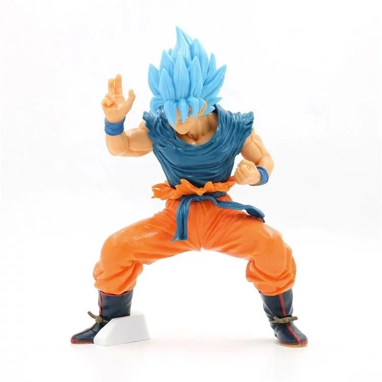 Anime 21CM Dragon Ball 20th anniversary Super Saiyan God Son Goku Blue Hair PVC Action Figure Model Toys Gift | Игрушки и хобби