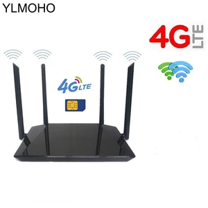 ylmoho 3g 4g wifi routers lan port cpe with sim card antennas 300mbps unlock portable fdd wireless modem hotspot mobile repeater free global shipping