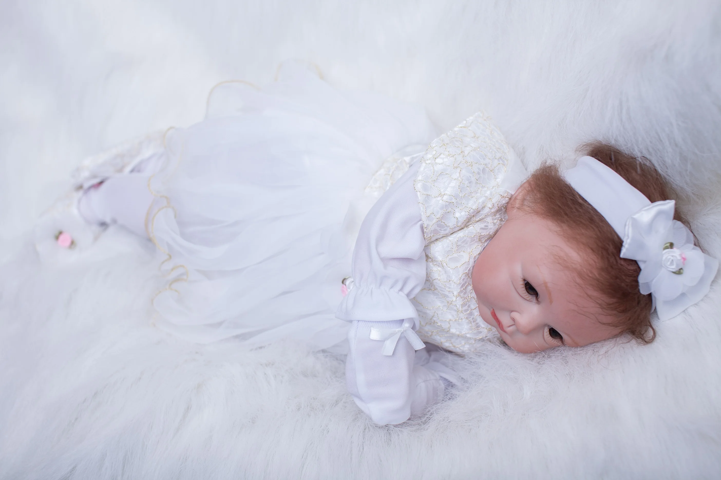 

OtardDolls 22 Inch Soft Silicone Reborn Baby Dolls Realistic Newborn Baby Doll Toddler Cute Princess Dress Girl Birthday Gift